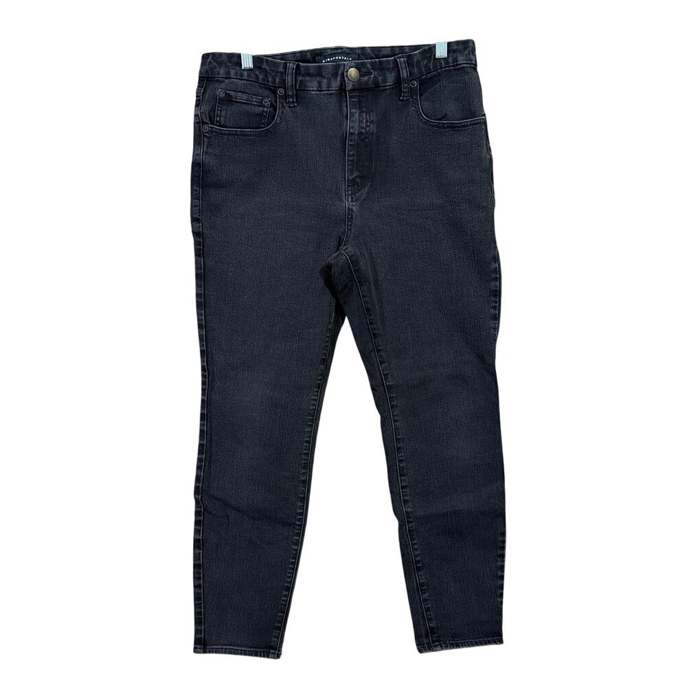Aeropostale Womens Jeans Black Denim High Rise Curvy Jegging Stretch 14 Regular